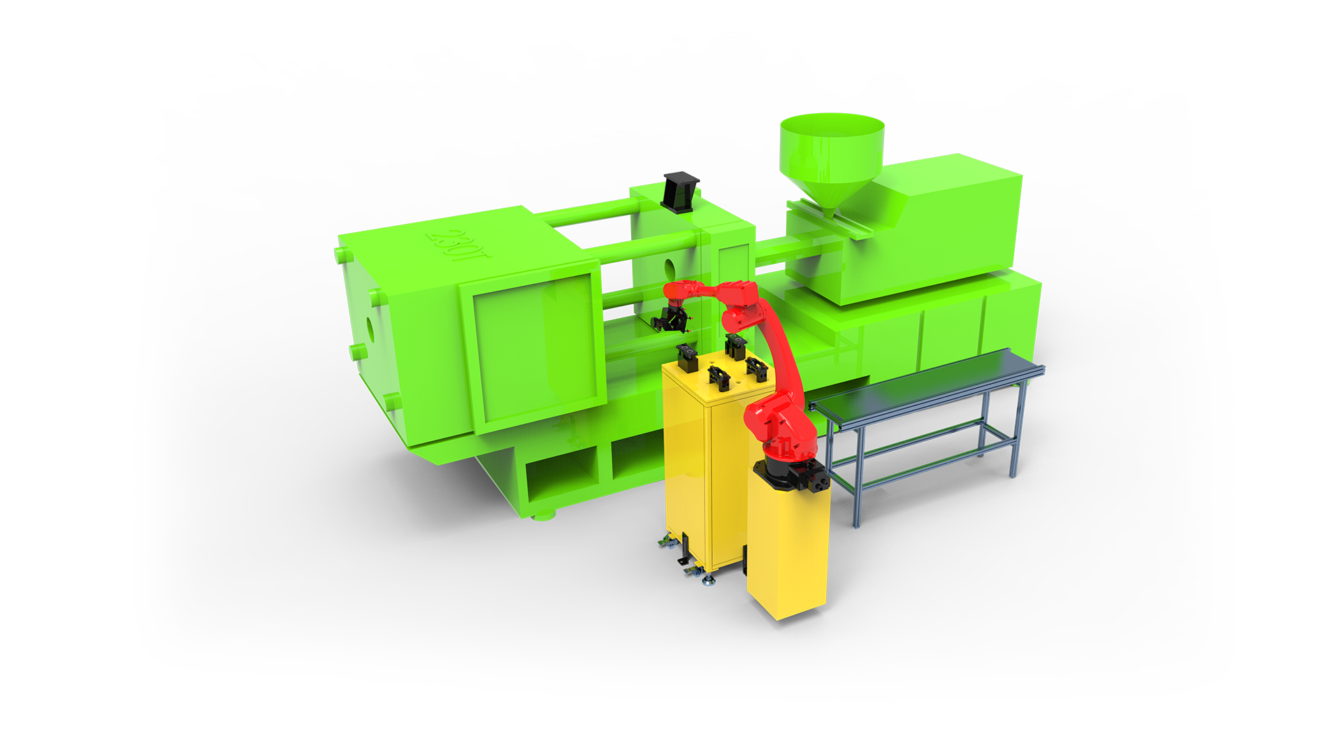 BRTIRUS1510A six-axis robot performing edge grinding on a cover component in a finishing cell