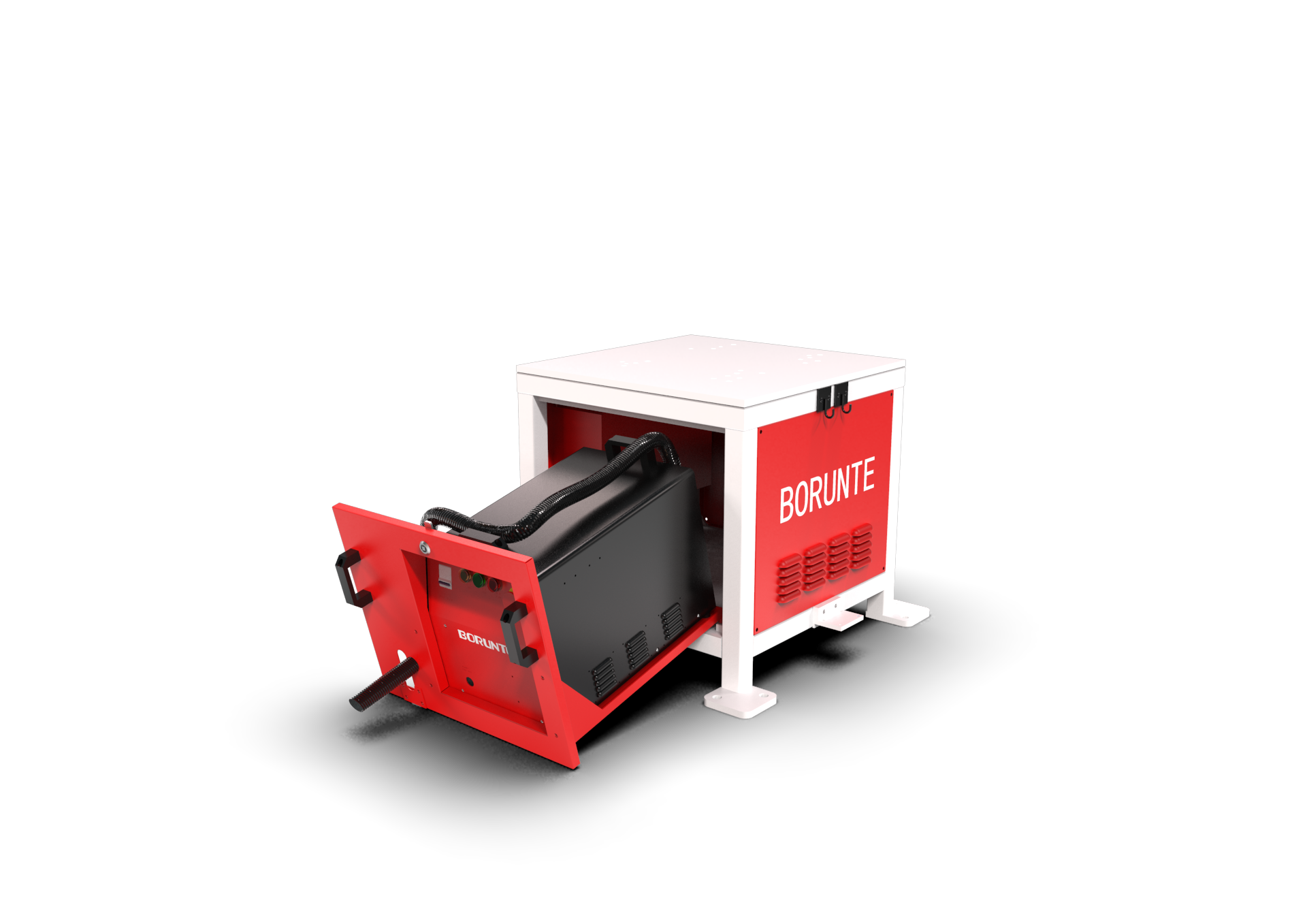 YGT base-mounted electrical cabinet integrated into a robot cell
